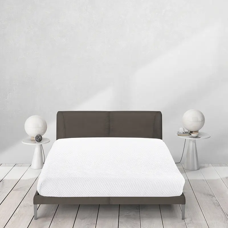 Coprimaterasso matrimoniale Spugna 175x200 antiacaro rinfrescante in poliestere bianco
