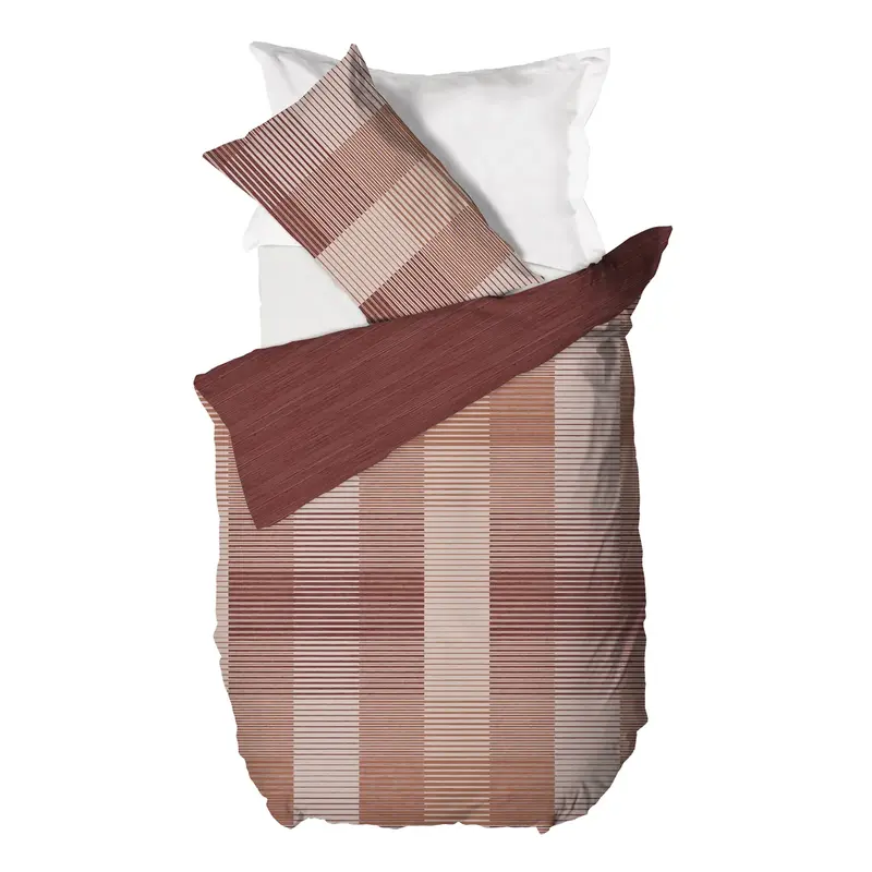 Copripiumino in Cotone Piazza e Mezza Gilbert Burgundy