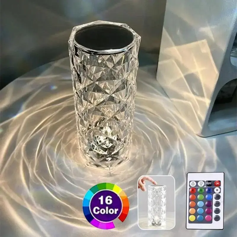 Crystal Table Lamp Touch Bedside