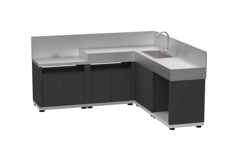 Cucina angolo 5 elementi Le Marquier – top acciaio nero MC80A5ECD