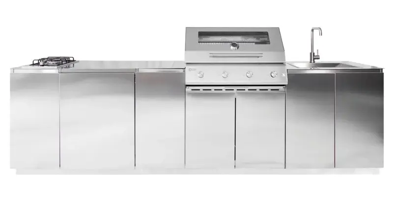 Cucina da Esterno completa Flaminia Roma 300 Inox – Barbecue 4 fuochi a Gas