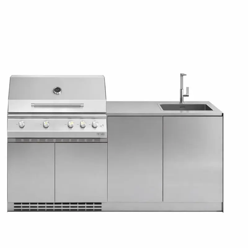 Cucina da esterno completa OF OutdoorKitchens Via Nolfi 526 - bbq a gas e lavabo
