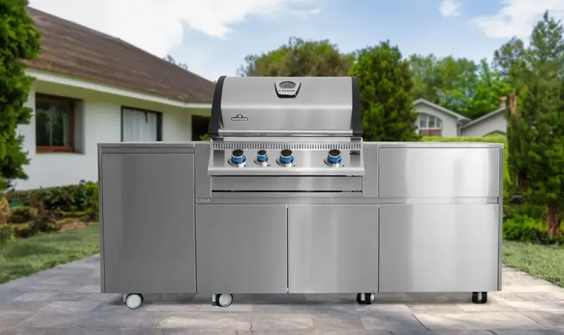Cucina da esterno Liberty Steel 90 cm – isola inox con BBQ Napoleon BILEX605