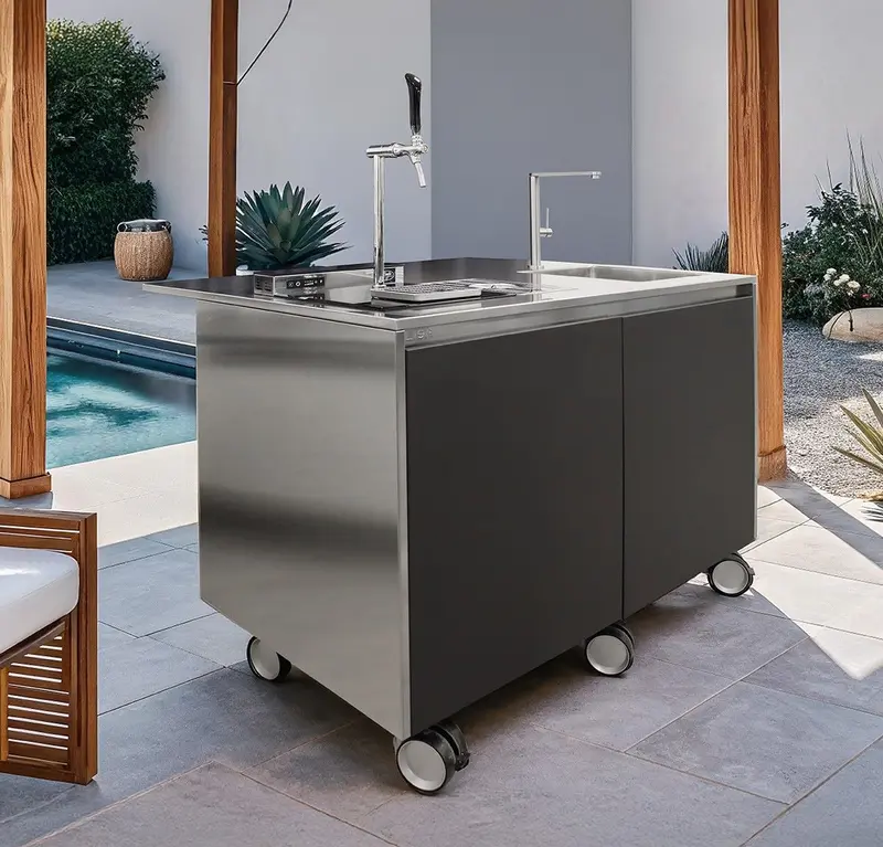 Cucina da esterno Lisa Cucine Elba – isola con spillatrice