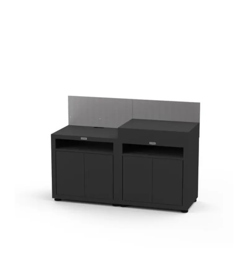 Cucina in linea Le Marquier nera 2 elementi finitura top acciaio nero - MC802ECE13