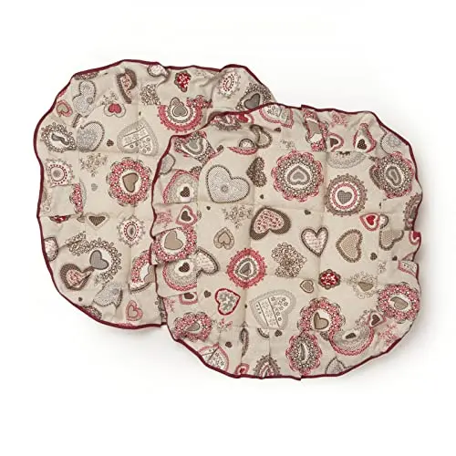 Cuscini Coprisedia 4 alette Trapuntato 40x40 spessore 4,5 Shabby Chic Country Fantasia cuore