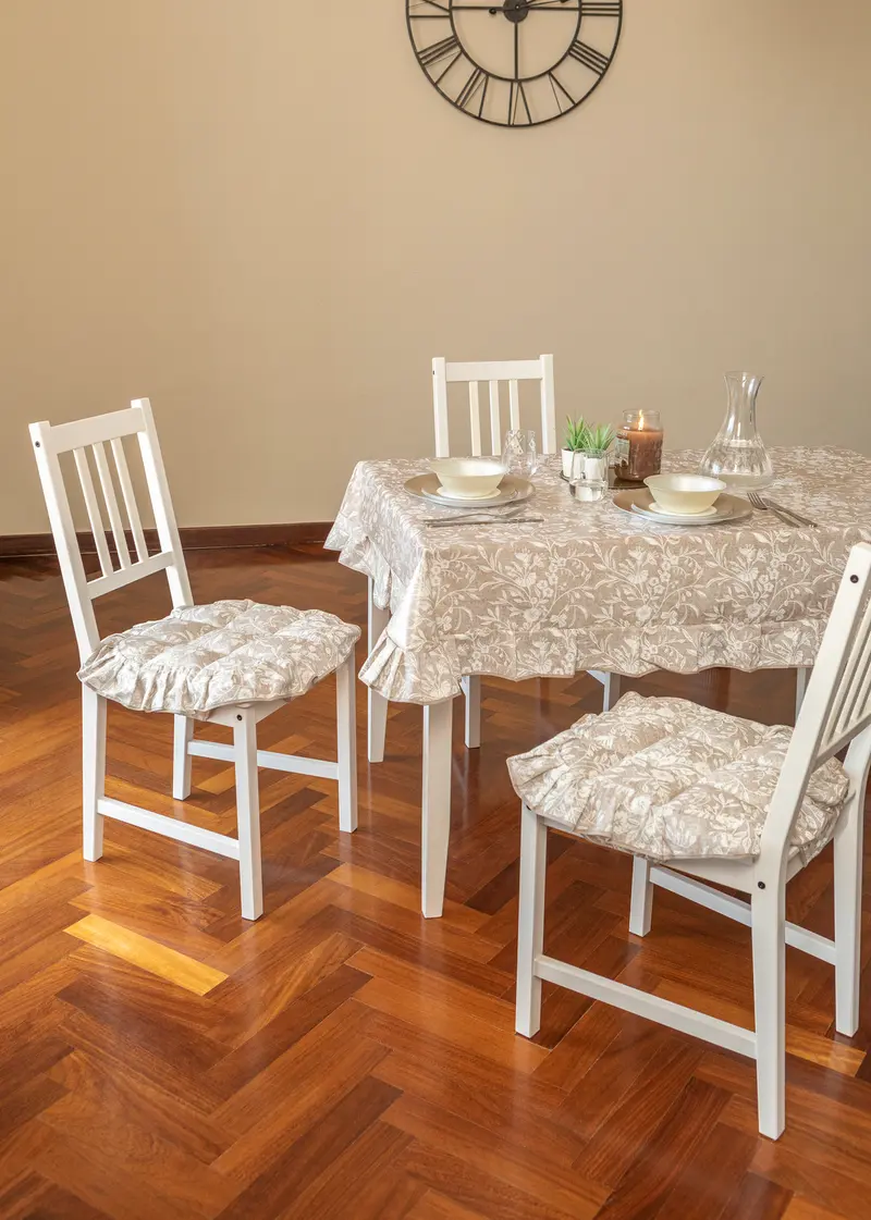 Cuscini Coprisedia 40x40 cm 4 alette cotone poliestere Trapuntato Shabby Chic Set 2 pezzi fantasia Edera