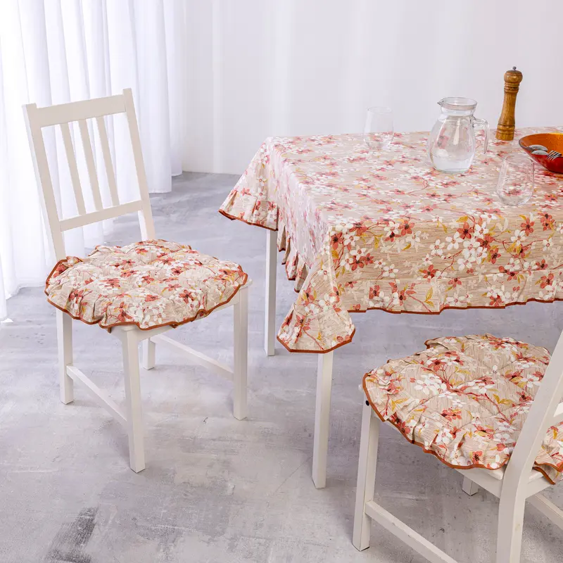 Cuscini Coprisedia Fiore Paramaison Set 2 Pezzi 40x40x4,5 cm Trapuntati Imbottiti con 4 Alette in Cotone e Poliestere