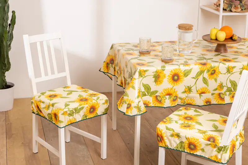 Cuscini Coprisedia Girasole sfoderabili con fascia elastica set da 2 pezzi