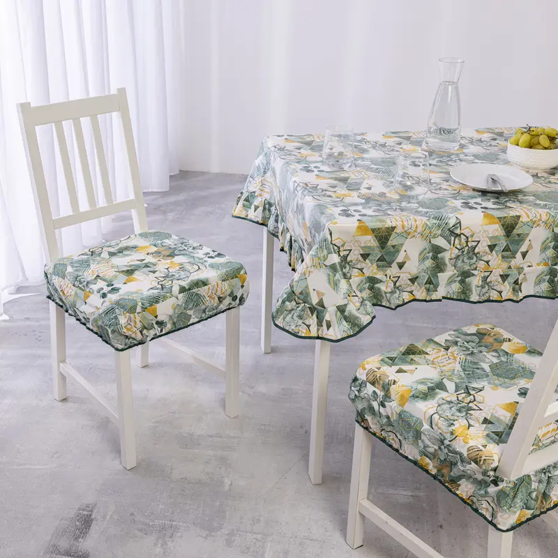 Cuscini per Sedie da Cucina con Fascia Elastica Set 2 Pezzi Sfoderabili 40x40x4,5 cm Esagono