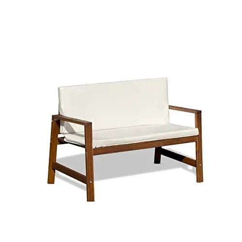 Cuscino Copri Panca 120x40 Imbottito Sfoderabile con Laccetti copri panchina per giardino Imbottitura 5 cm Cook
