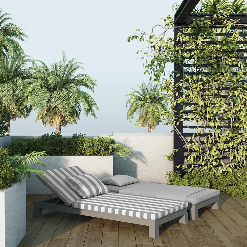 Cuscino per lettino prendisole 60x190x5 imbottito impermeabile sfoderabile