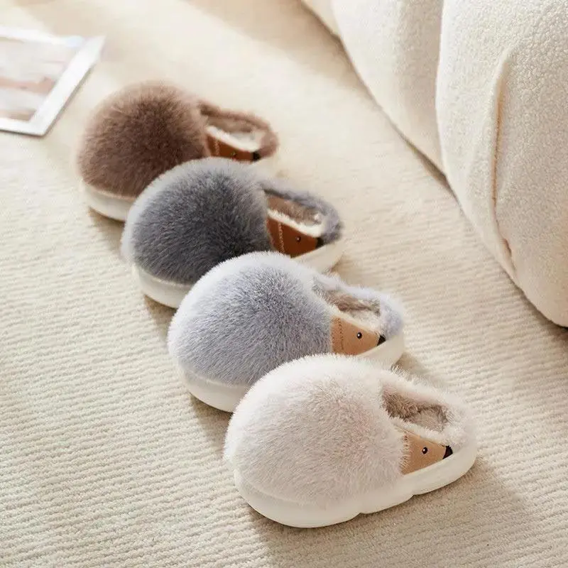 Cute Little Hedgehog Cotton Indoor Warm Velvet Slippers