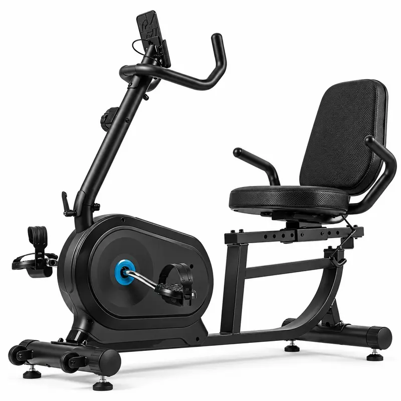 Cyclette Magnetica Reclinata da Casa Fitness 8 Livelli con Display Lcd Regolabile