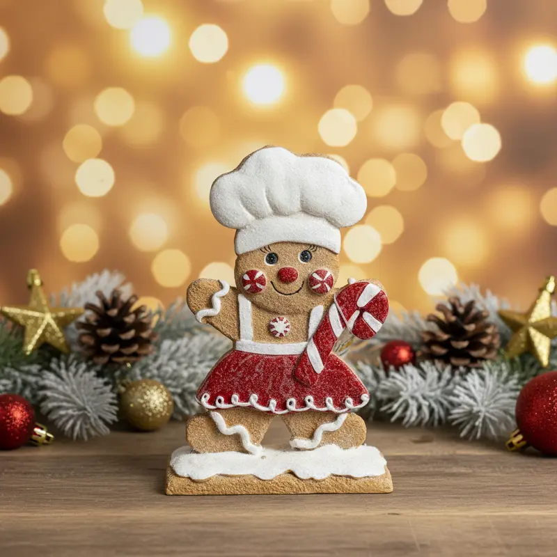Decorazione natalizia da appoggio Omino marzapane cuoco