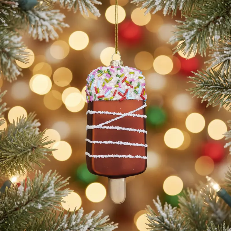 Decorazione per Albero di Natale in Vetro – Gelato 6x14 cm