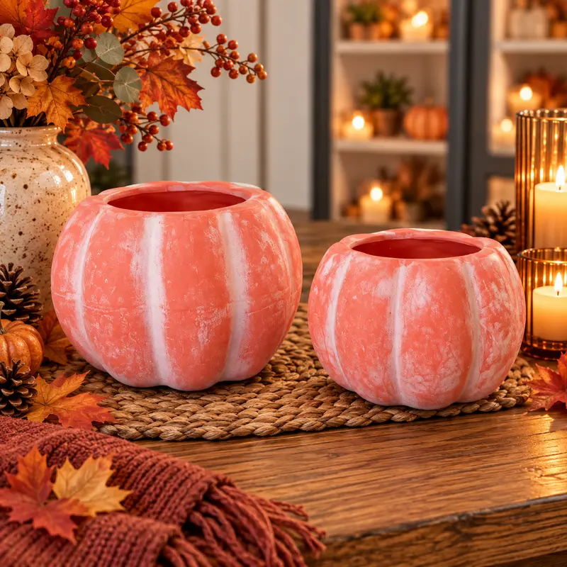 Decorazione Vaso Zucca in Terracotta - 2 Misure