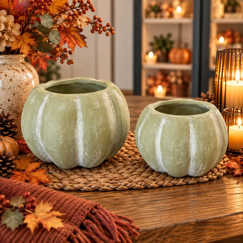 Decorazione Vaso Zucca in Terracotta - 2 Misure