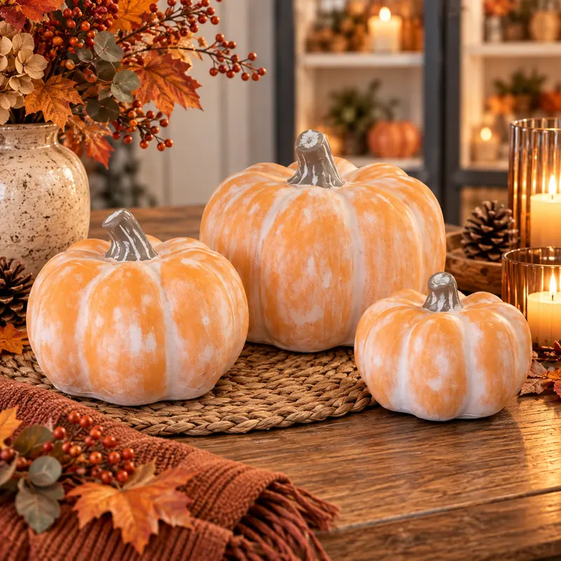 Decorazione Zucca in Terracotta - 3 Misure