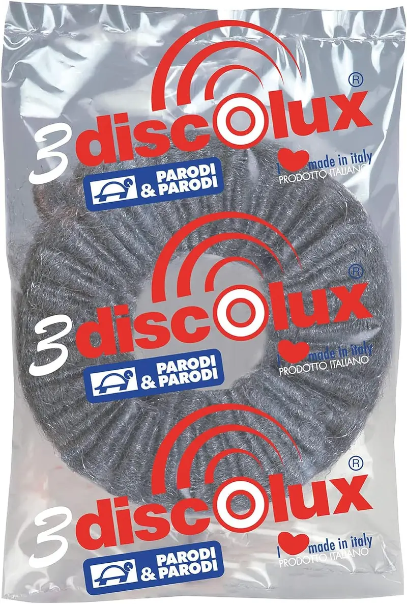 Discolux Ricambio per Lucidatrice Pavimenti 15pz Disco in Lana d'Acciaio Grigio