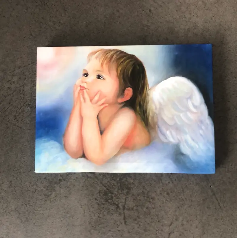 Dorta Raffaella, quadro "Angelo che Pensa", olio su tela, 35x25