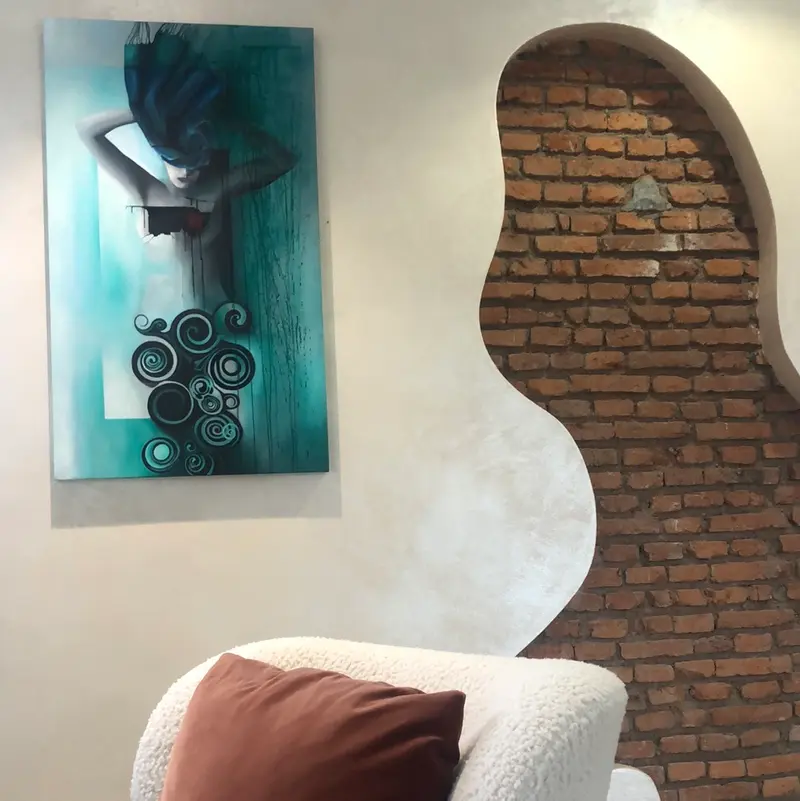 Dorta Raffaella, quadro "Donna a Spirale", olio su tela, 70x120