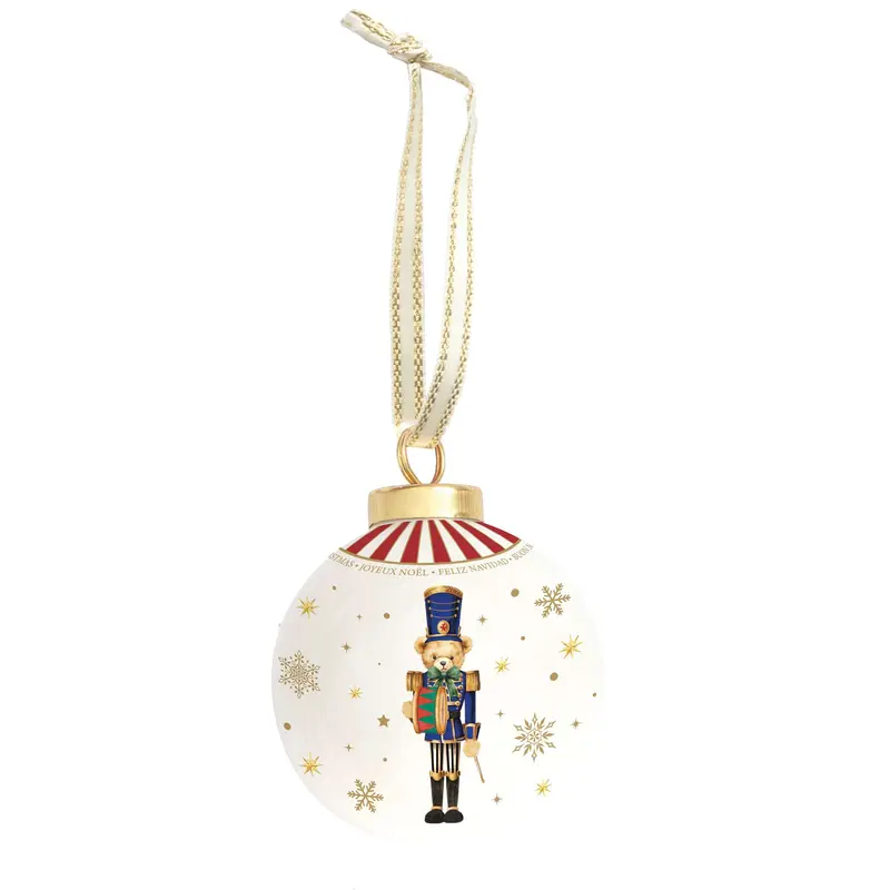 Easy Life Sfera di natale in ceramica "Christmas Teddy" D7 cm 4 varianti(1 unità)