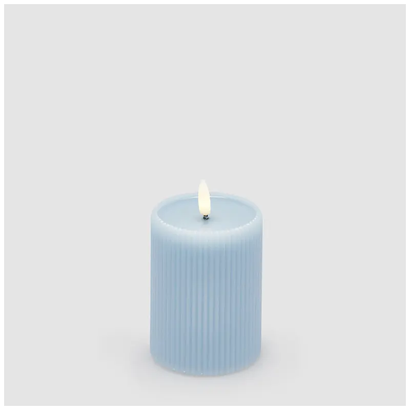 EDG Candela azzurra con luce led D7.5xH10 cm