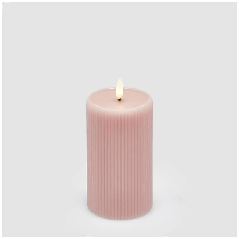 EDG Candela lounge rosa chiaro con luce led D7.5xH13 cm