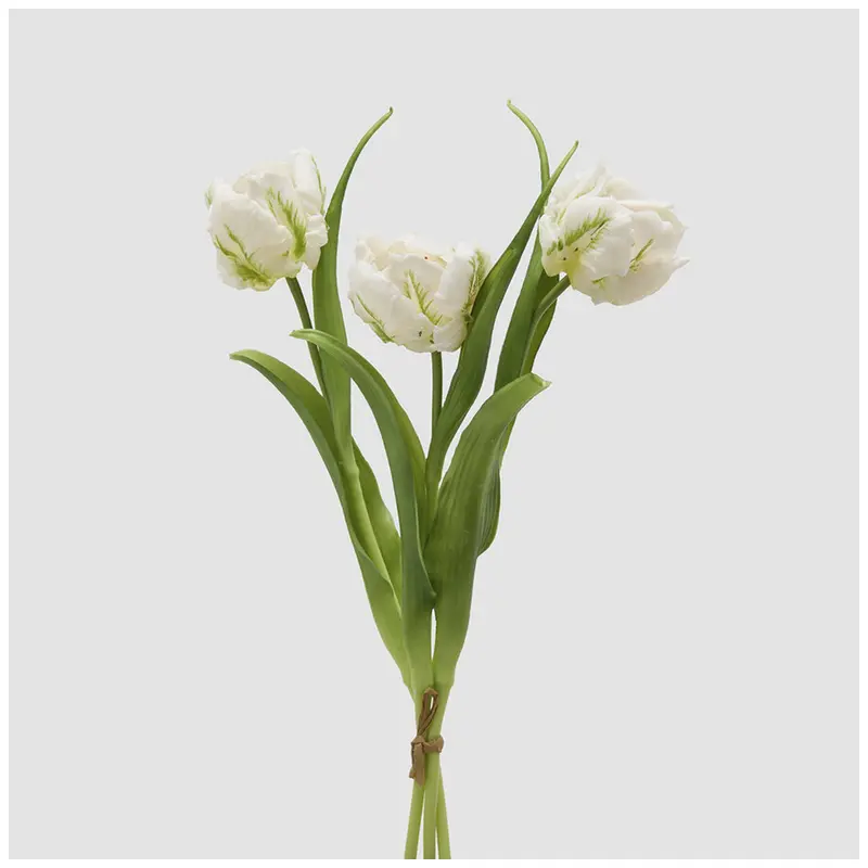 EDG Enzo de Gasperi Mazzo Tulipano(3) Parrot con foglie artificiale H40 cm 5 varianti(1 unità)