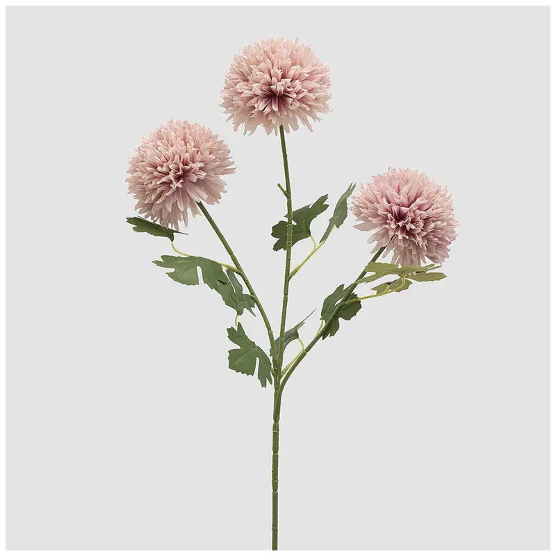 EDG Enzo de Gasperi Ramo 3 Dalia PonPon Bliss rosa artificiale con foglie H65 cm