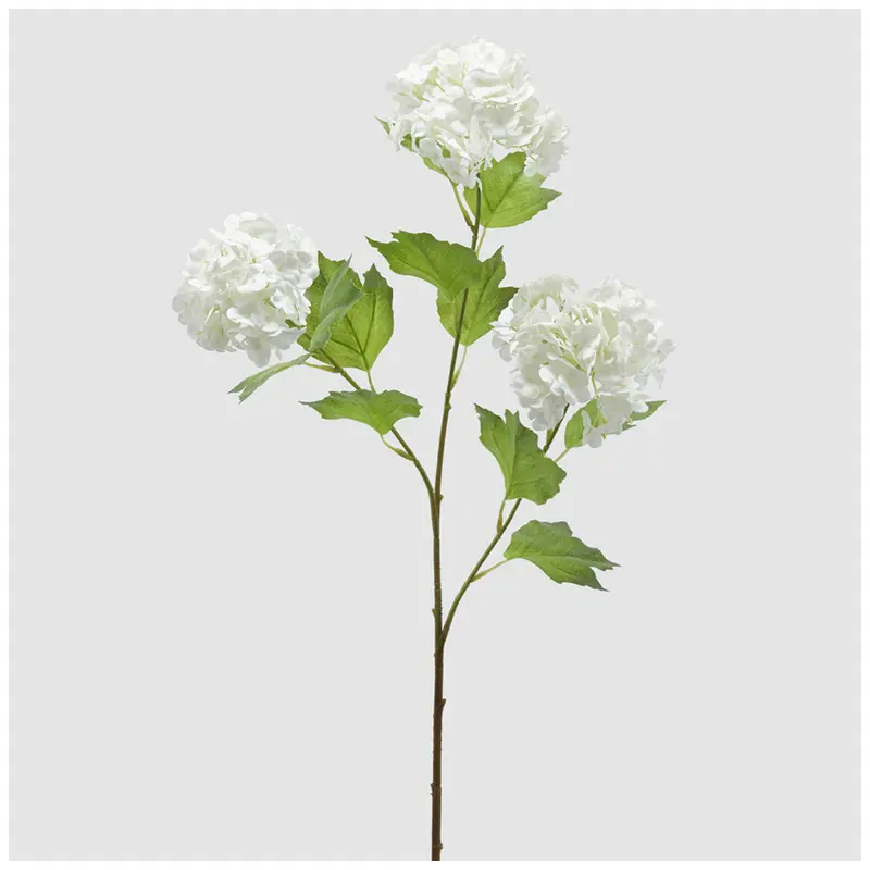 EDG Enzo de Gasperi Ramo 3 Fiori Viburno bianco artificiale con foglie H70 cm