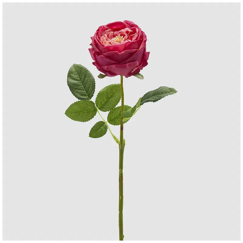 EDG Enzo de Gasperi Ramo Rosa Elide fucsia con foglie artificiale H45 cm