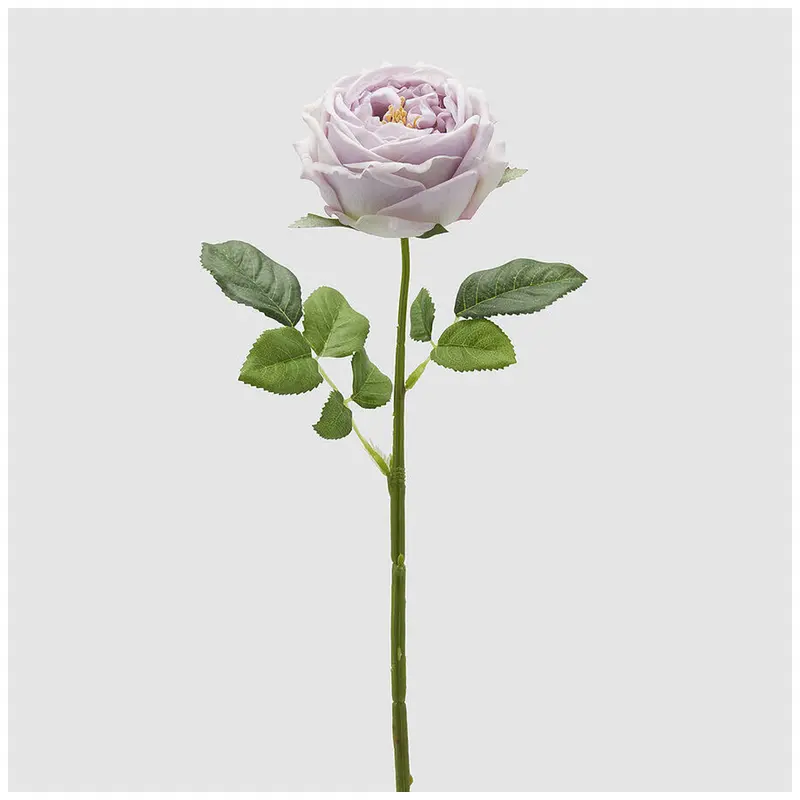 EDG Enzo de Gasperi Ramo Rosa Elide lilla con foglie artificiale H45 cm