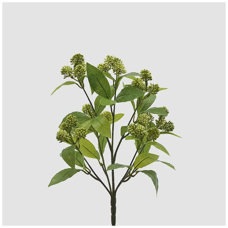 EDG Enzo de Gasperi Ramo Viburno cespuglio verde chiaro artificiale con foglie H38 cm
