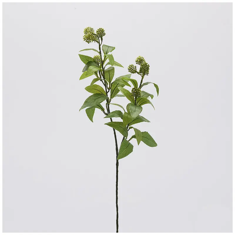 EDG Enzo de Gasperi Ramo Viburno verde chiaro artificiale con foglie H63 cm