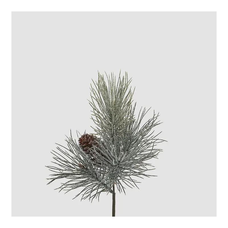 EDG Ramo di pino innevato con pigne decoro sintetico H36 cm