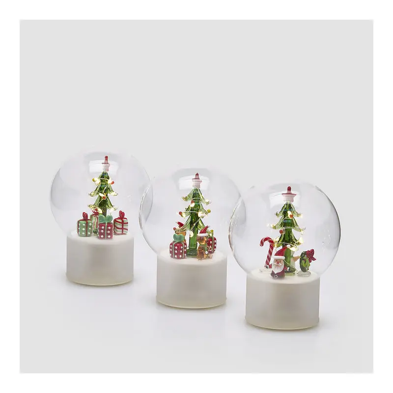 EDG Sfera di natale in vetro con LED e movimento D15 H18 cm 3varianti (1unità)