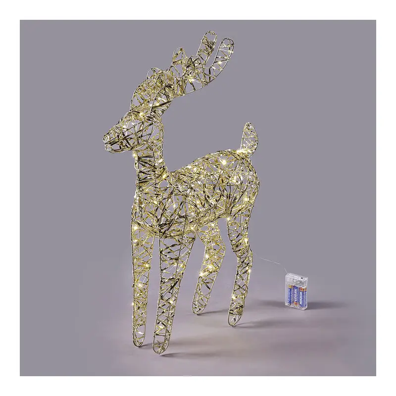 EDG Statuina di natale Renna Stripes 60 micro led 30x15xH60 cm