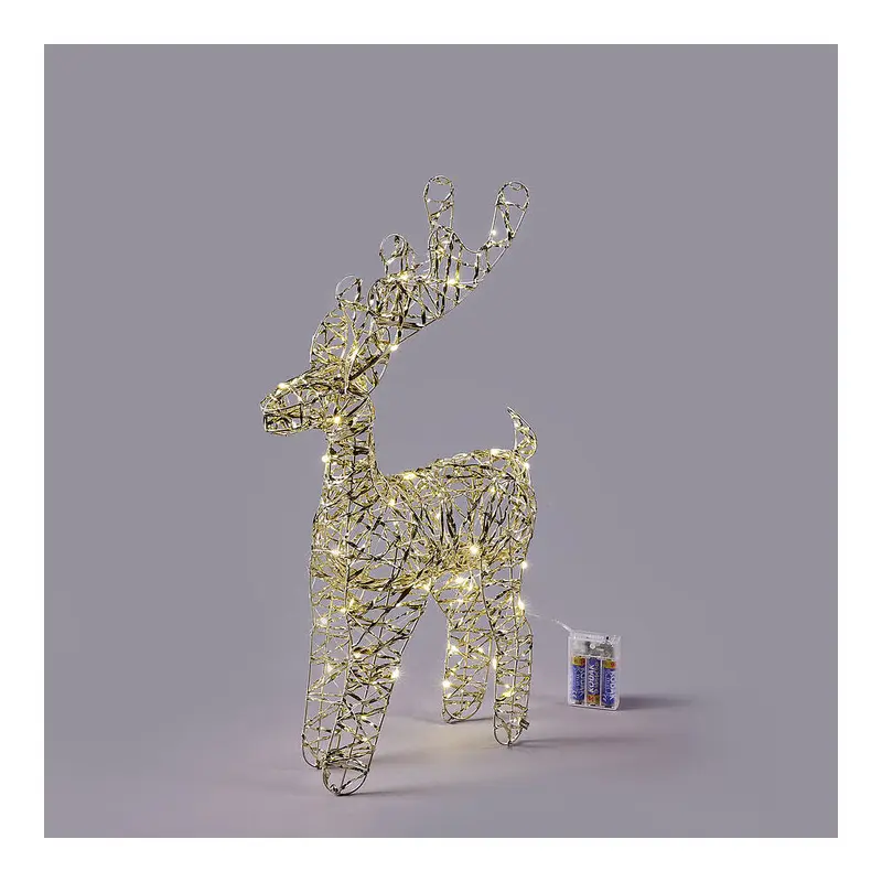 EDG Statuina di natale Renna Stripes con 50 micro led 27x13xH50 cm