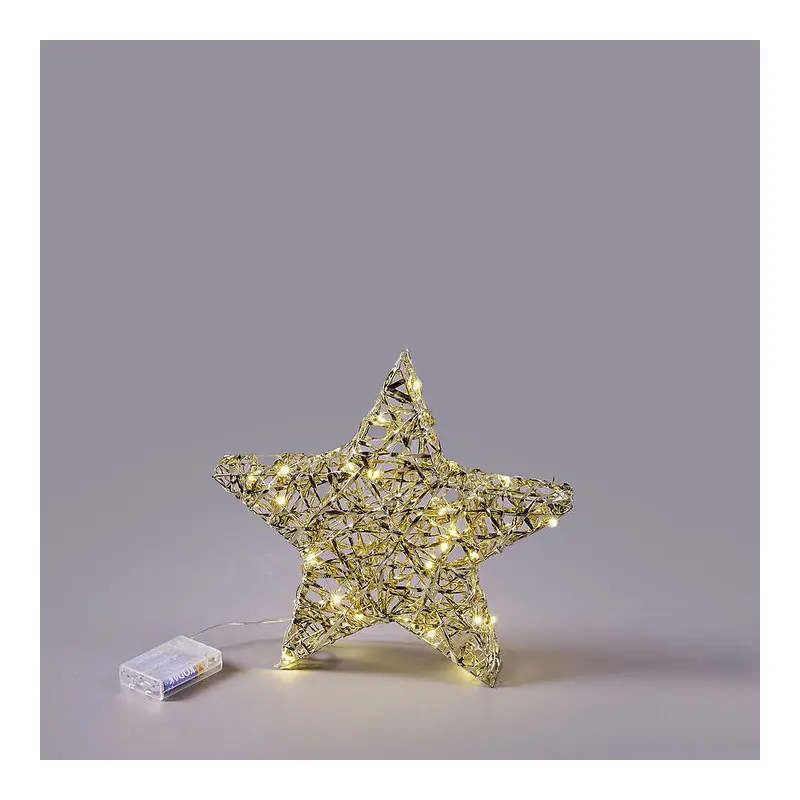 EDG Statuina di natale stella Stripes con 30 micro led 5x30xH30 cm