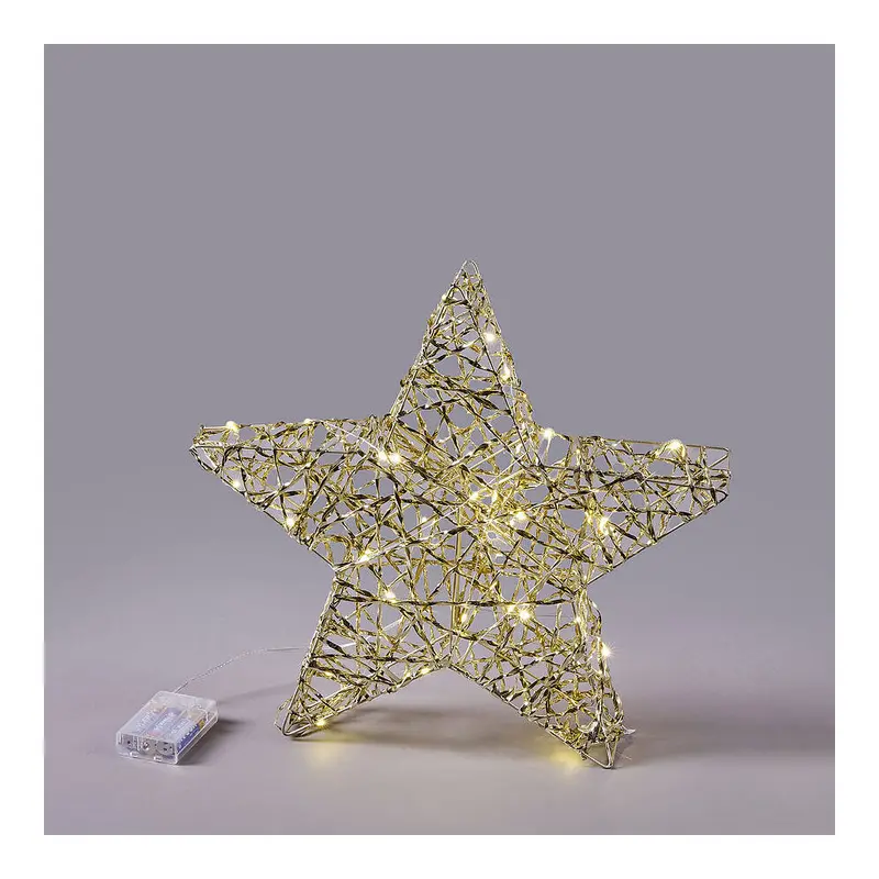 EDG Statuina di natale stella Stripes con 40 micro led 6x40xH40 cm
