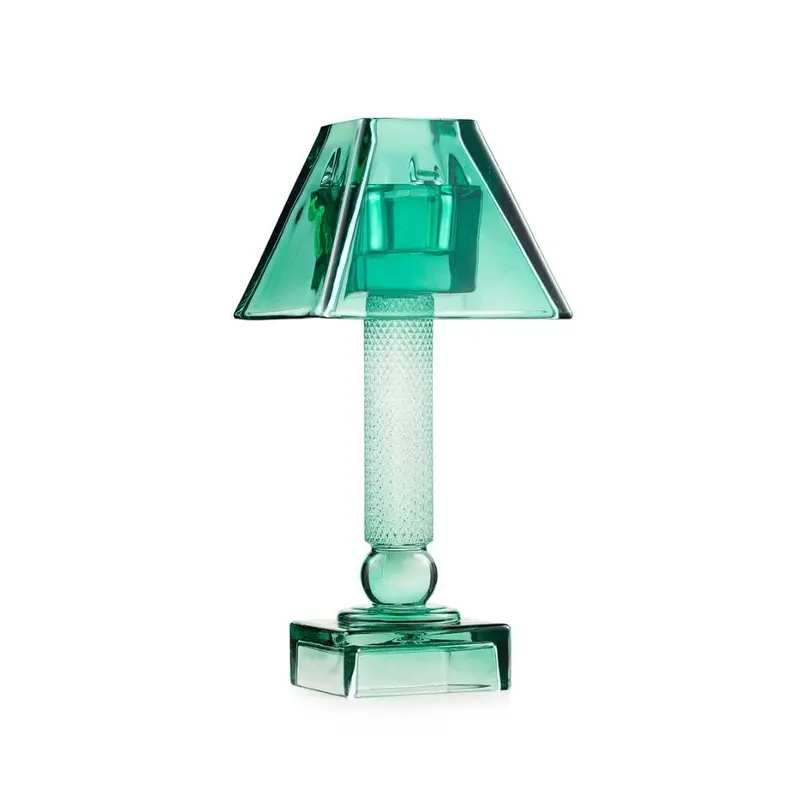 Emò Italia Candeliere lampada in vetro "Luxor" 11,5x11,5xH24 cm 5 varianti (1pz)