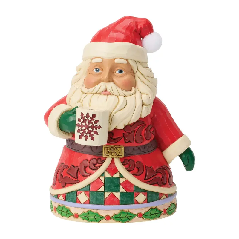 Enesco Statuina Babbo Natale con cioccolata calda 11.5x10xH16.5 cm