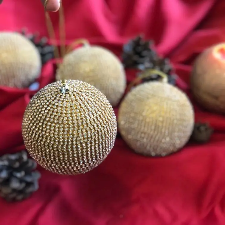 Enzo De Gasperi, Palla di Natale con brillantini oro, d10 cm