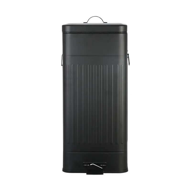 Estia Home Cestino Spazzatura in metallo nero opaco "Antigua" 30LT 27.5x36xH66 cm