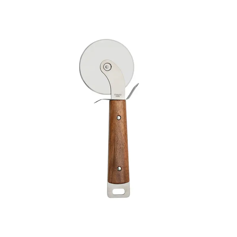 Estia Home Rotella Taglia Pizza in acciaio inox e legno "Allure" 22x7.7x1.8 cm