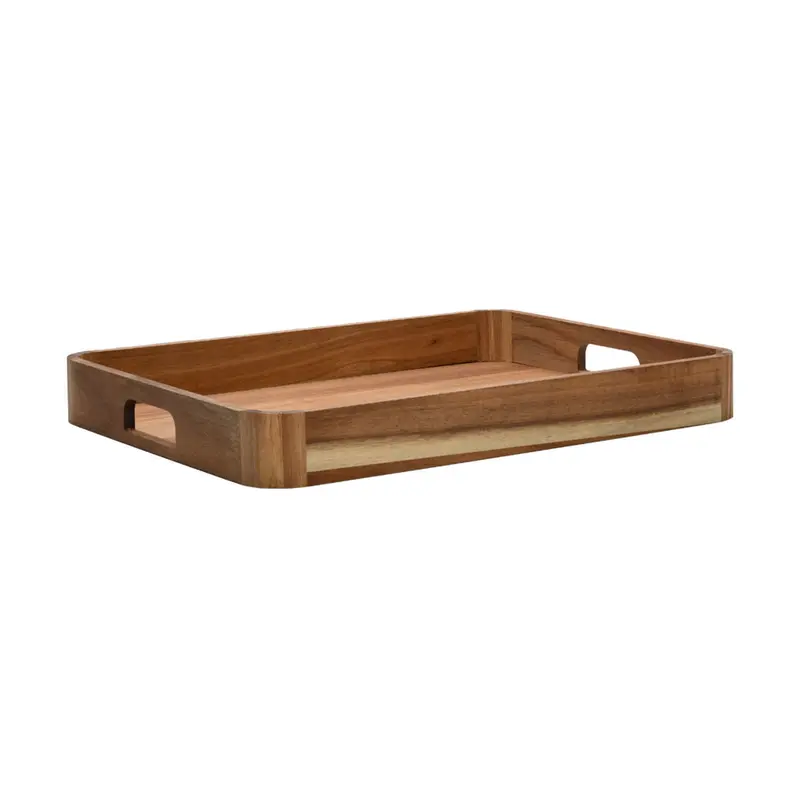 Estia Home Vassoio rettangolare in legno di acacia con manici 42x32xH5 cm