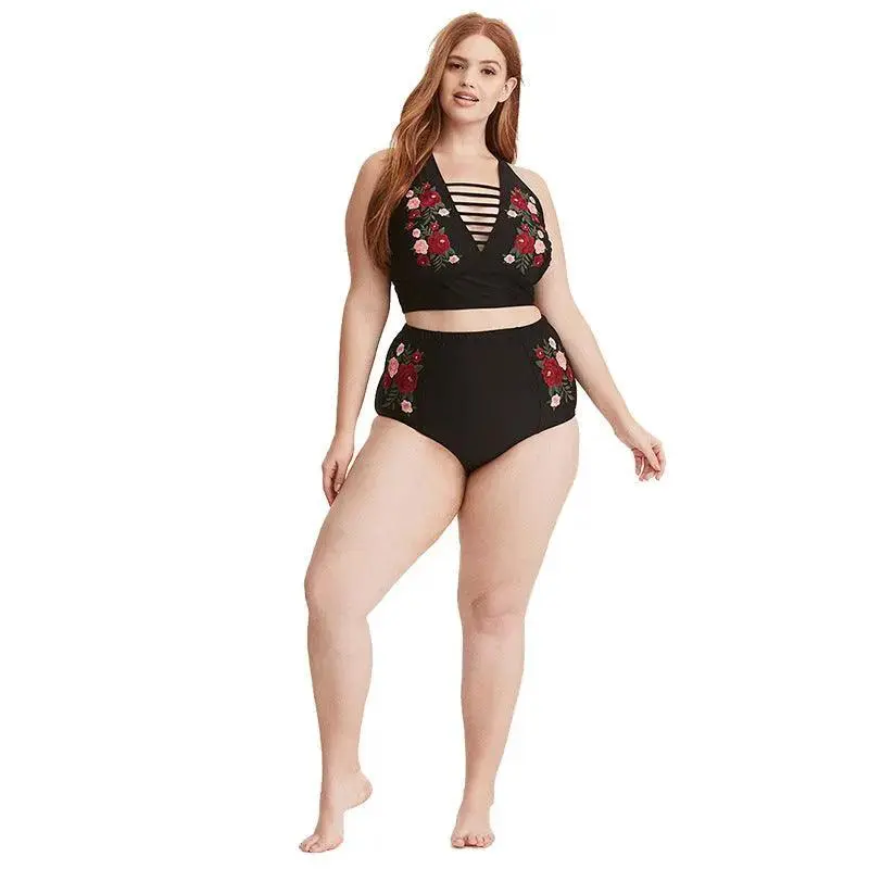 European and American plus fertilizer plus high waist swimsuit fat lady plus size bikini