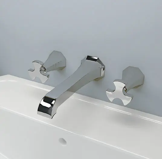 Evergreen 3 Fori Lavabo Parete Oro